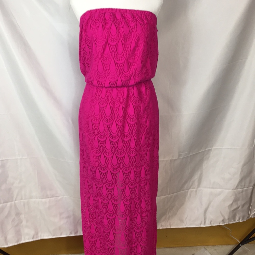 Lilly Pulitzer strapless maxi dress with slits